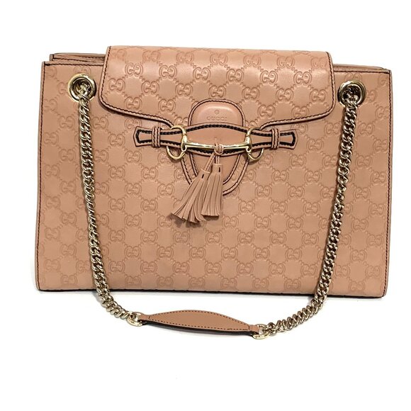Gucci Large Emily Beige Leather Horsebit Chain Shoulder Bag - Picture 9 of 14